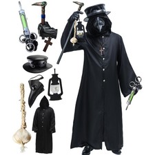 Plague Doctor Mask  Hat Combo Set - Halloween Costume, Steampunk Cosplay Props