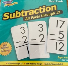 Subtraction Flash Cards All Facts through 12 NEW in Sealed Box