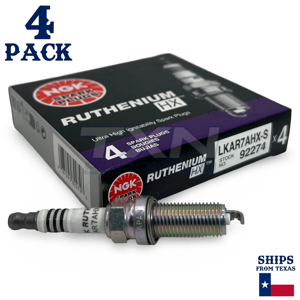 4 Pack NGK Ruthenium HX Spark Plugs 2016-2019 for Honda Fit L4 1.5L - Image 2 of 3