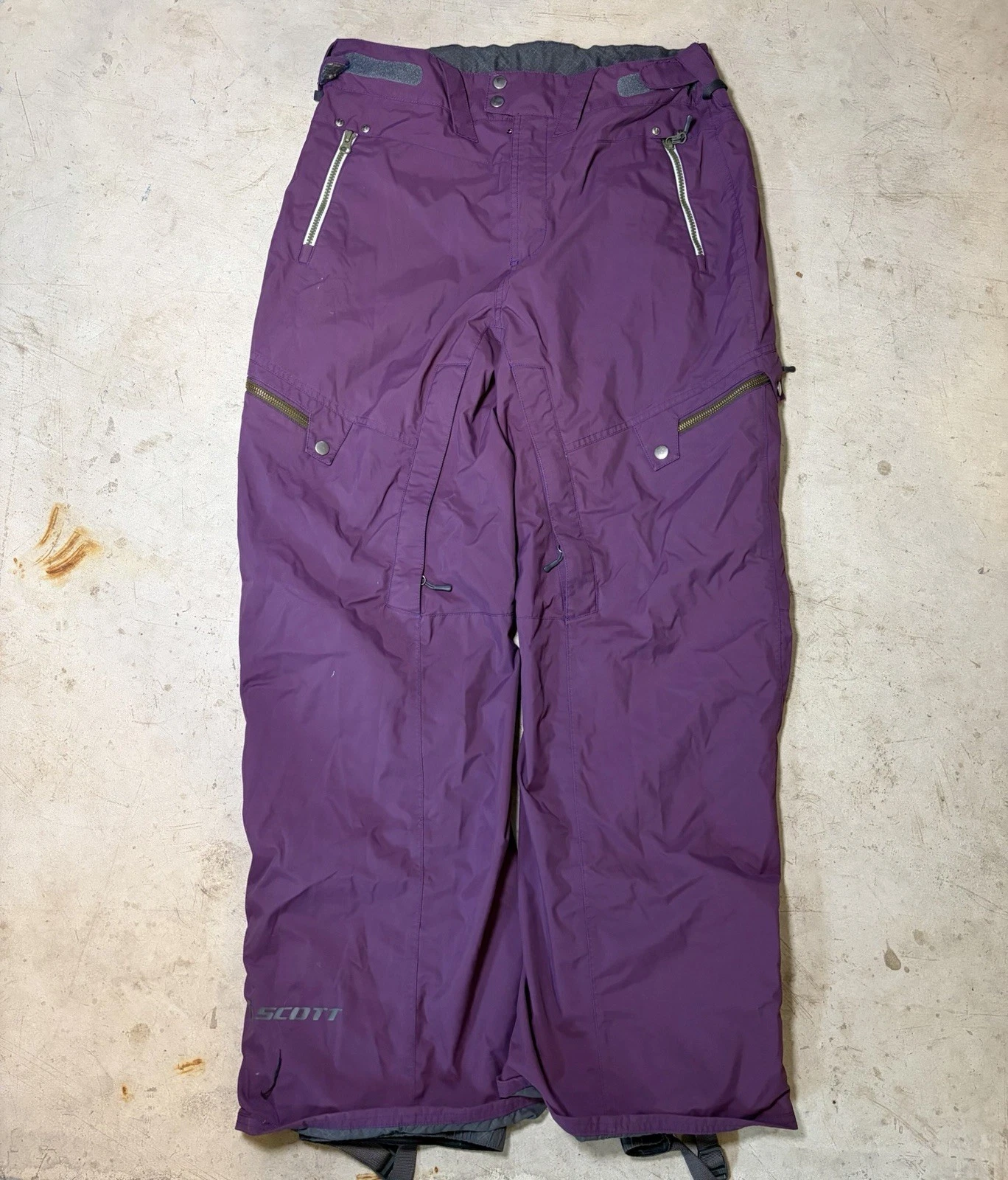 SCOTT OUTERWEAR Mens Large Purple Insulated Ski Pants Snowboard Adjustable Waist