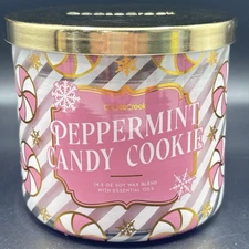 Goose Creek Peppermint Candy Cookie 3 Wick Candle Jar 14.5 oz Holiday Christmas