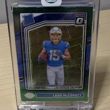 2024 Panini Donruss Optic - Rated Rookie Ladd McConkey #266 Green Velocity Prizm