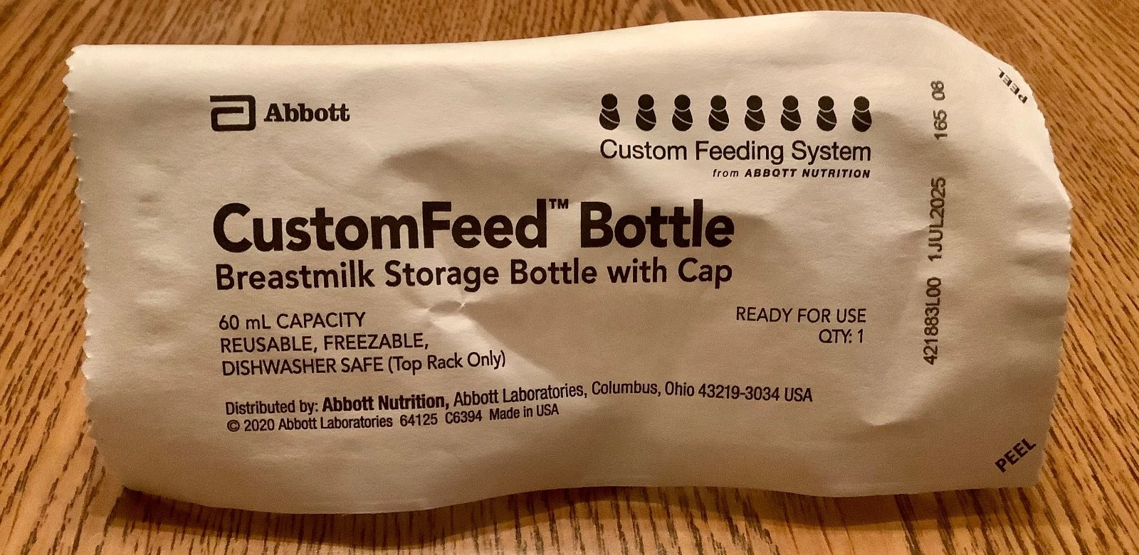 Lot of 45 ABBOTT CUSTOMFEED BOTTLE FOR BREASTMILK STORAGE W/CAP 60ml (2 ounces)