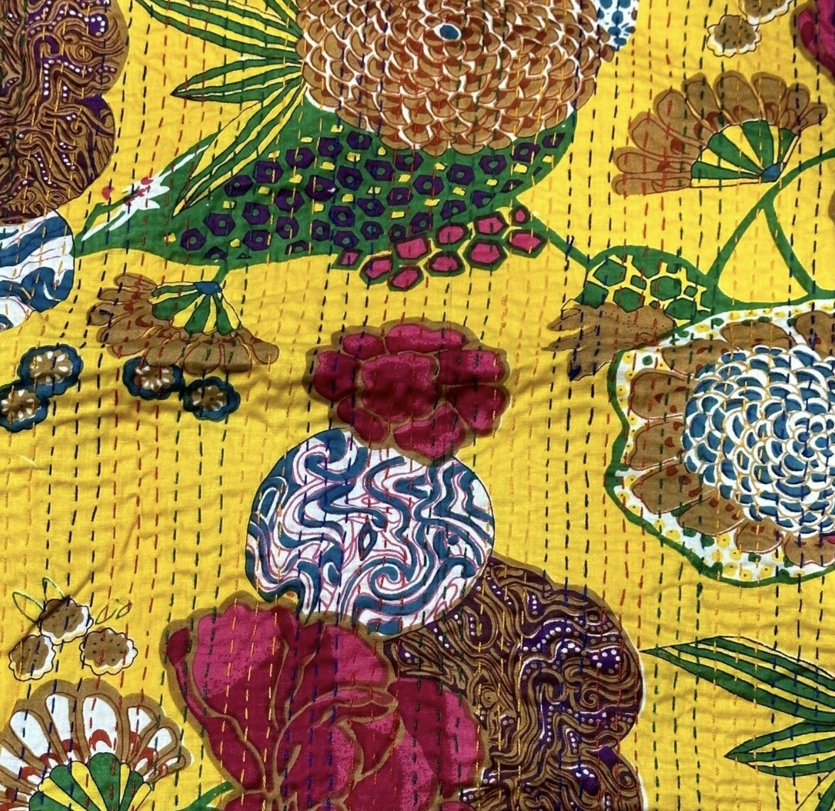 NEW Indian Kantha Square Pillow Cover Cushion Case Pillow 16