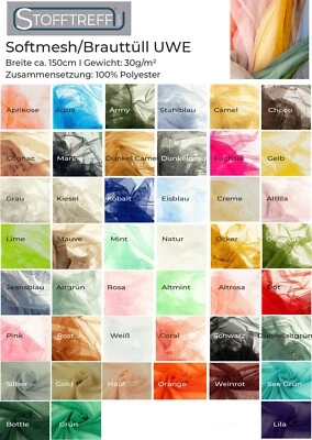 STOFFTREFF SANTI Tüll -Soft Mesh UWE-sehr weich und toll fallend-für Bekleidung & Deko-ca. 150 cm