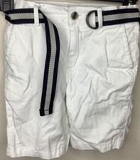 CHILDRENS PLACE Boys Shorts, white Size 6 NWT adjustable waist n belt