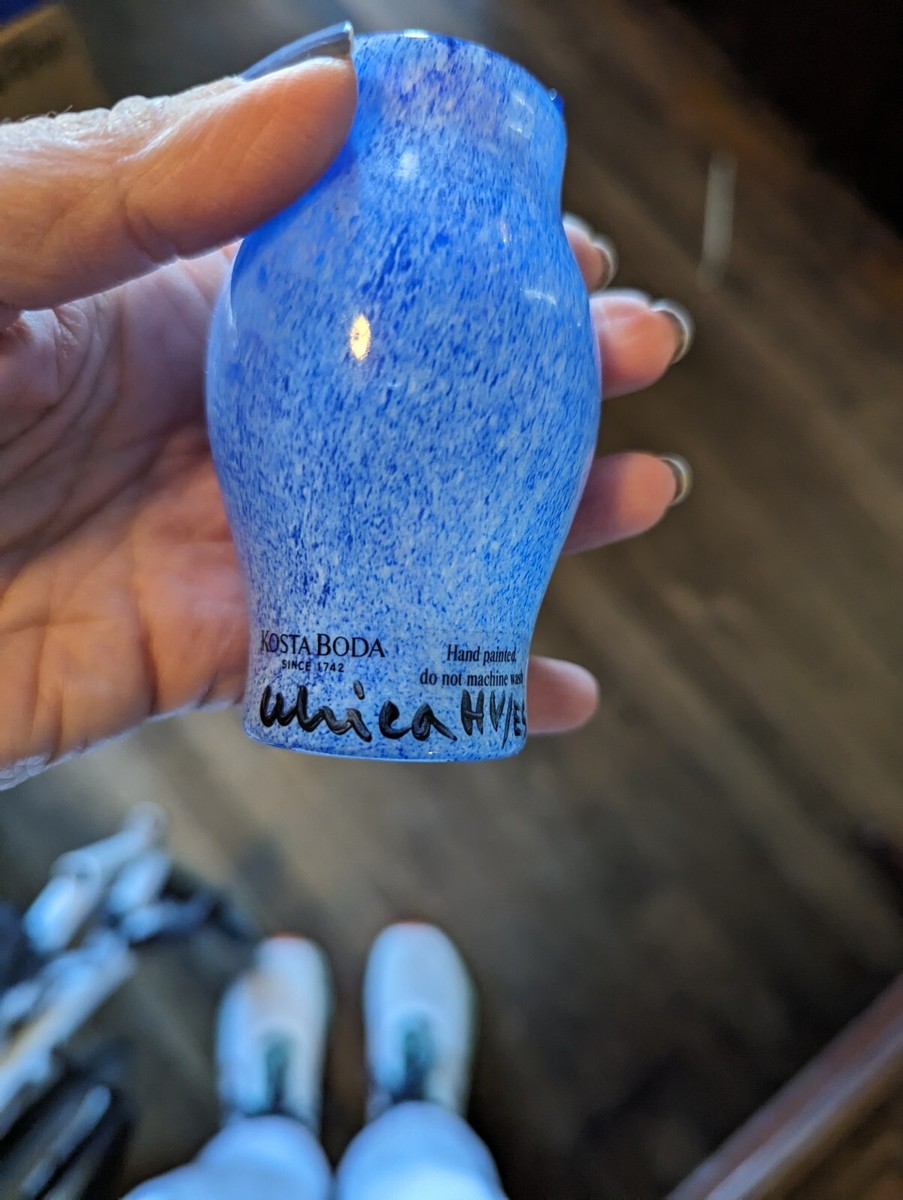 Blue Vintage Kosta Boda Ulrica Hydman Vallien Open Minds Head Vase