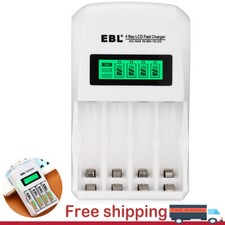 EBL 4 Slots LCD Fast AC Wall Charger for AA AAA Ni-MH Ni-Cd Rechargeable Battery