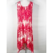Swimsuits For All Cover Up Womens 18 20 Red Tie Dye Swim Tank Dress Beachy Boho