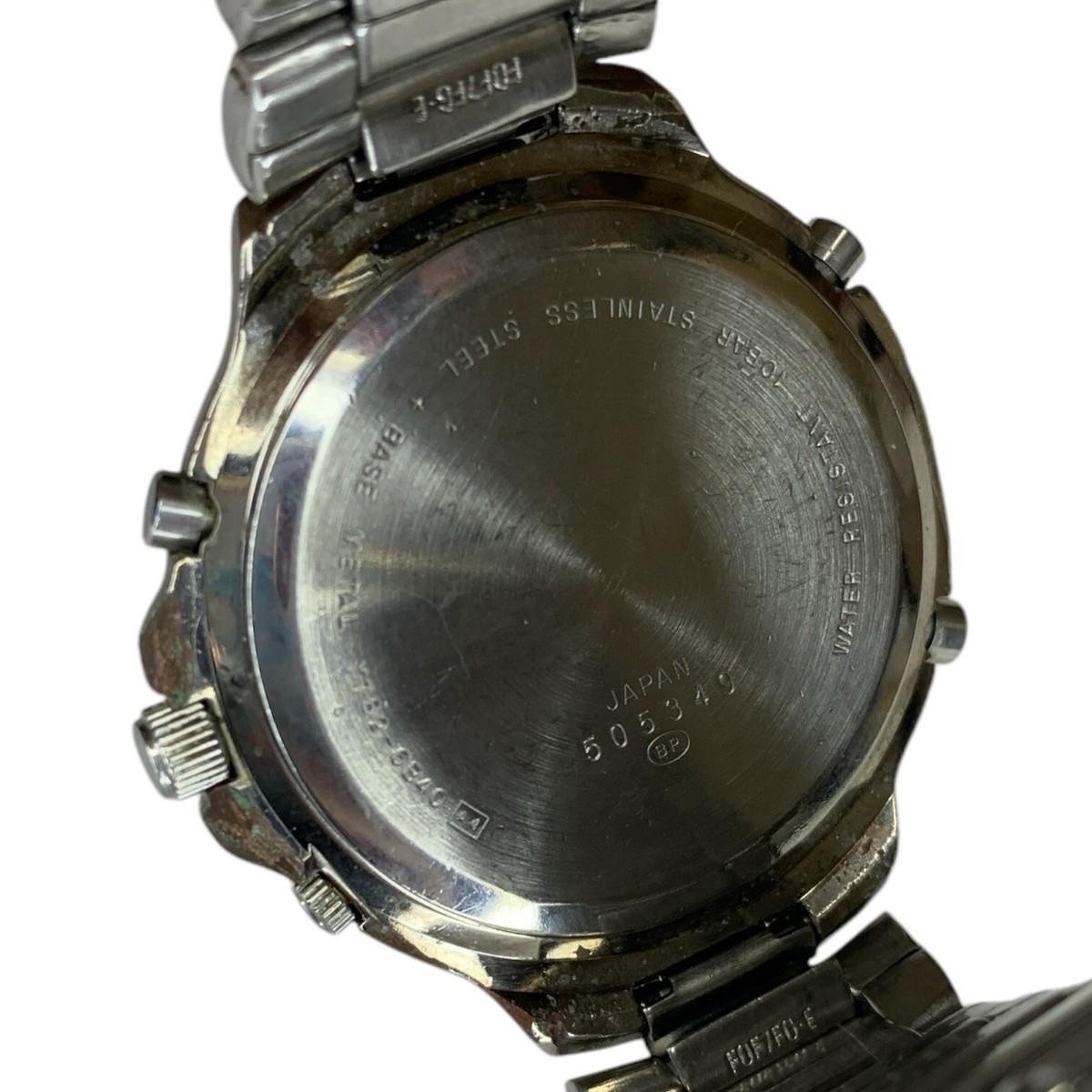 SEIKO CARIB ALBA Y182-6B40 Chronograph Quartz Silver Case Men 