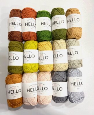 Hello Dk Cotton Yarn, Natural Cotton Punch, Amigurumi Yarn 25 / 50 gr. 60 Color