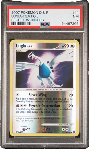 Lugia LV. 43 Pokemon Reverse Holo Rare Card 14/132 Secret Wonders