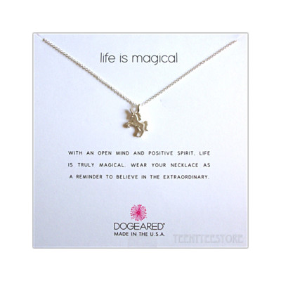 Dogeared 925 Sterling Silver Unicorn Charm Life is Magical 16 + 2 Necklace BOXED