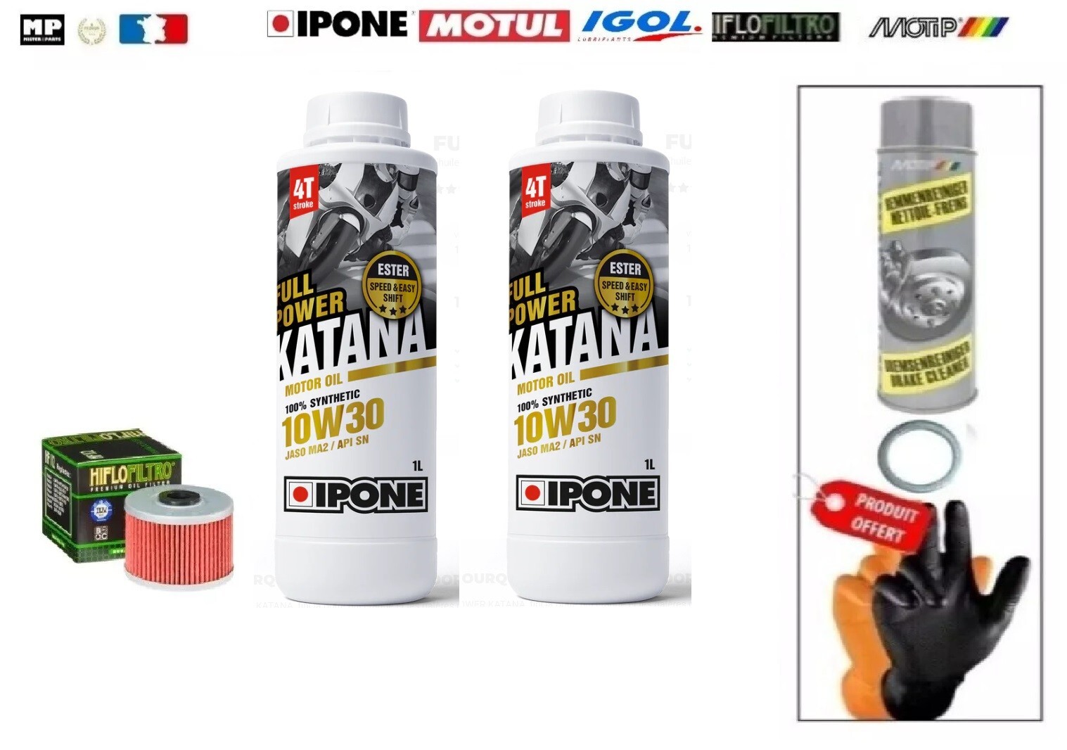 Kit vidange Honda CBR 250 R IPONE 10W30 pour éliminer les bruits moteur et vitesses dures