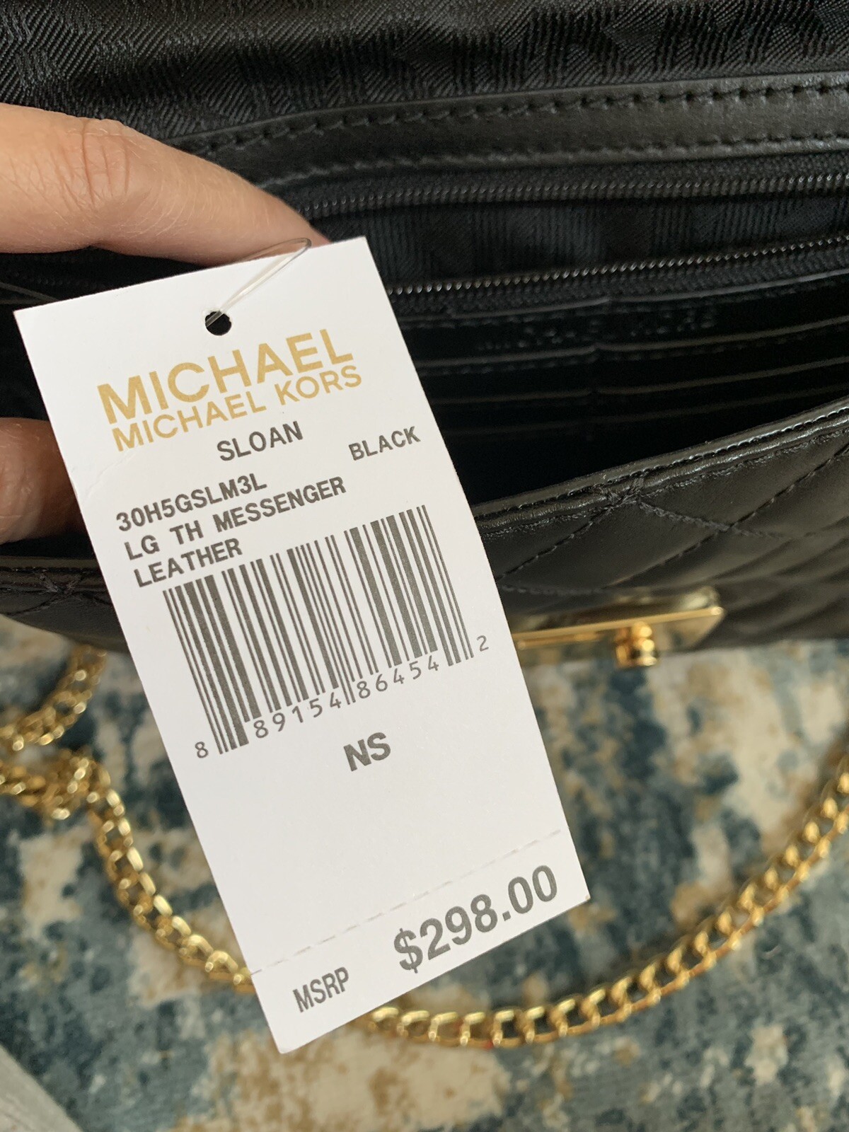 NWT Michael Kors Quilted Leather Sloan Large Messenger Crossbody Bag ~black thumbnail 7