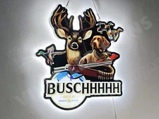 Hunting Dog Deer Flying Duck Pheasant Beer 20" Vivid LED Neon Sign Wall Decor