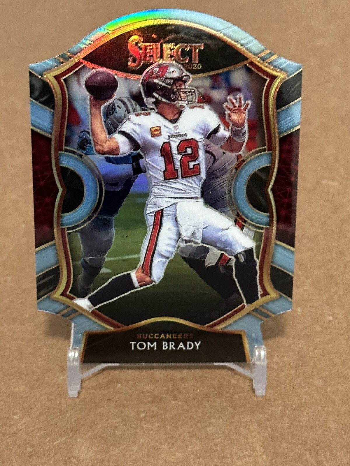 2020 Select Tom Brady Concourse Die-Cut Light Blue Prizm #1 Buccaneers