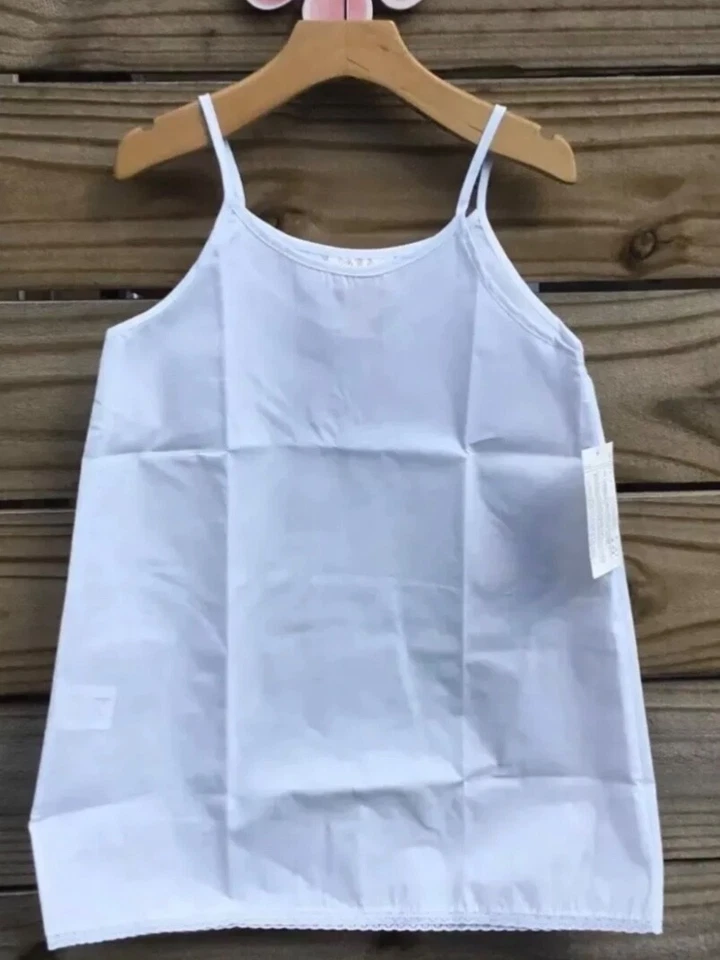 Rosalina Little Girls White Cotton Blend Full Length A-line Slip Size 6 - Image 2 of 2