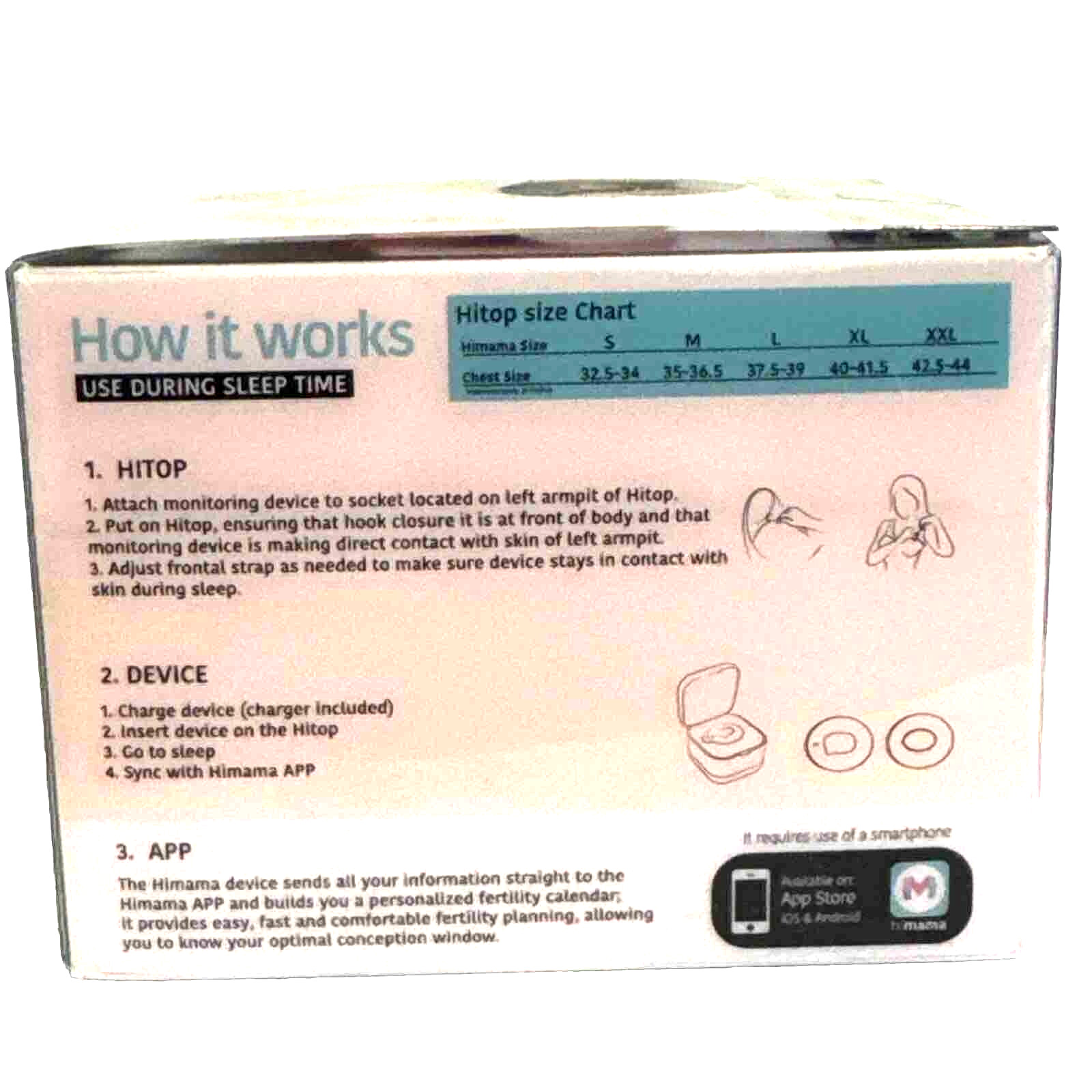 Himama Fertility Ovulation Tracker size XL, Factory Seal~Device+Charger Free App