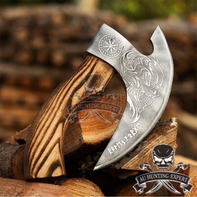 Premium Handmade Carbon Steel Axe Pizza Axe Viking Camping Axe For Xmas Gift