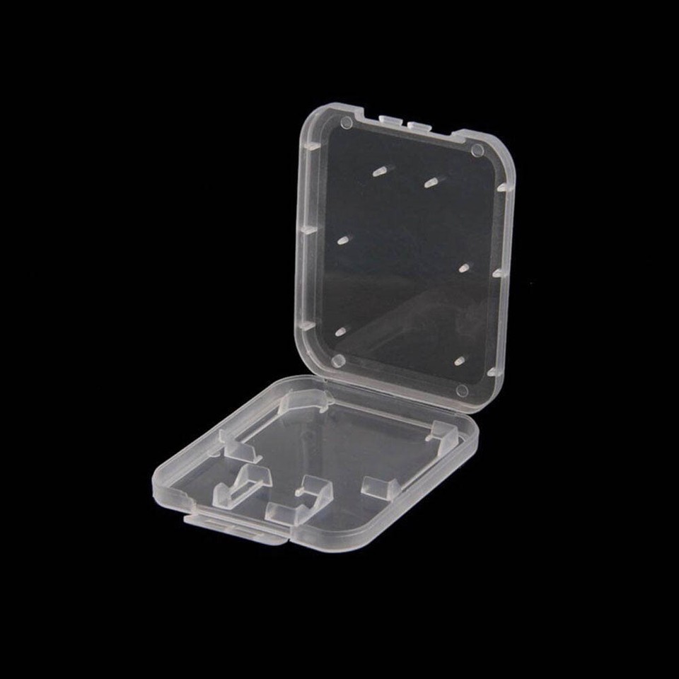 10Pcs Clear Plastic Memory Card Case stick Micro SD TF Card