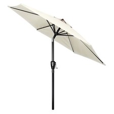 7.5FT Outdoor Umbrella Beige with Push Button Tilt 1 or 2 pack or Base Stand