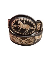 Kids AUTHENTIC MEXICAN WESTERN cinto piteado Hand-braided Belt Horses