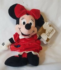 Disney Store Blue Topaz December Birthstone Minnie Mouse 8  Bean Bag Plush