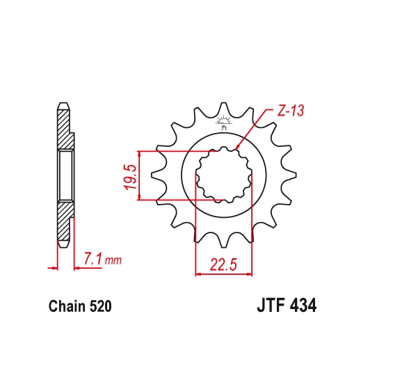Piñón delantero PBI 12T Suzuki DR250 DR370 DR400 DR500 SP400 TU250 GN250 GN400 Foto 2 de 2