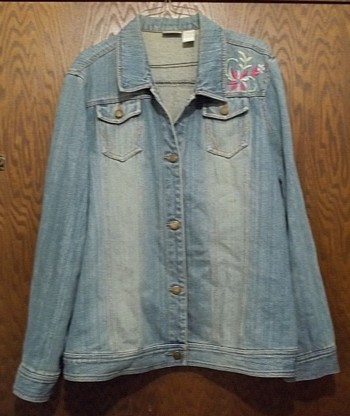 Vintage FIELD GEAR Women's Embroidered Denim Jacket Four Pocket Size 1X VGC eBay