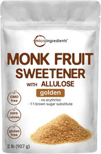 Micro Ingredients Golden Monk Fruit Sweetener with Allulose Sugar Substitute 2lb