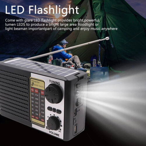 Radio Solar Portátil FM/AM SW Digital Bluetooth Altavoz Reproductor MP3 Recargable - Imagen 6 de 12