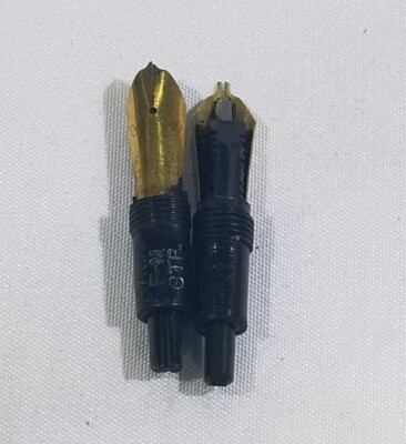 Vintage Osmiroid Italic Medium Straight Nib & Italic Finter-M Nib Lot of 2 SN
