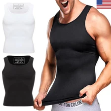 Mens Belly Compression Vest T Shirt Slimming Body Shaper Shapewear Tank Top DLGM