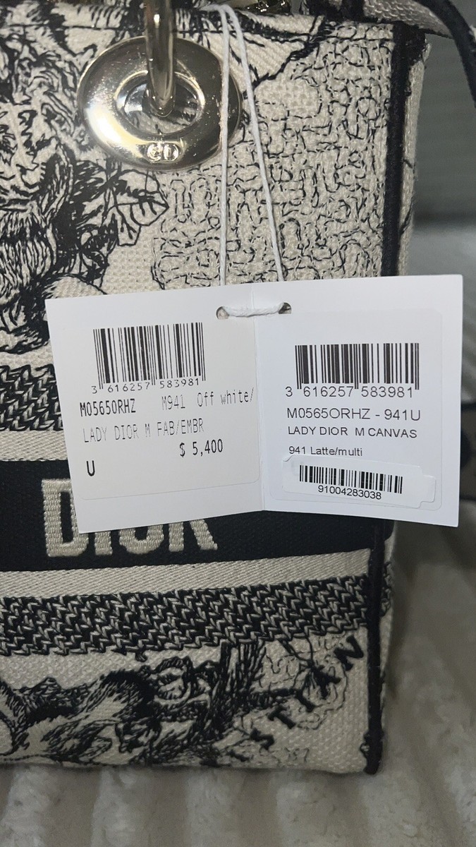 NEW Medium Lady D-Lite Bag Latte and Black Toile de Jouy NEW Medium Lady D-Lite Bag Latte and Black Toile de Jouy