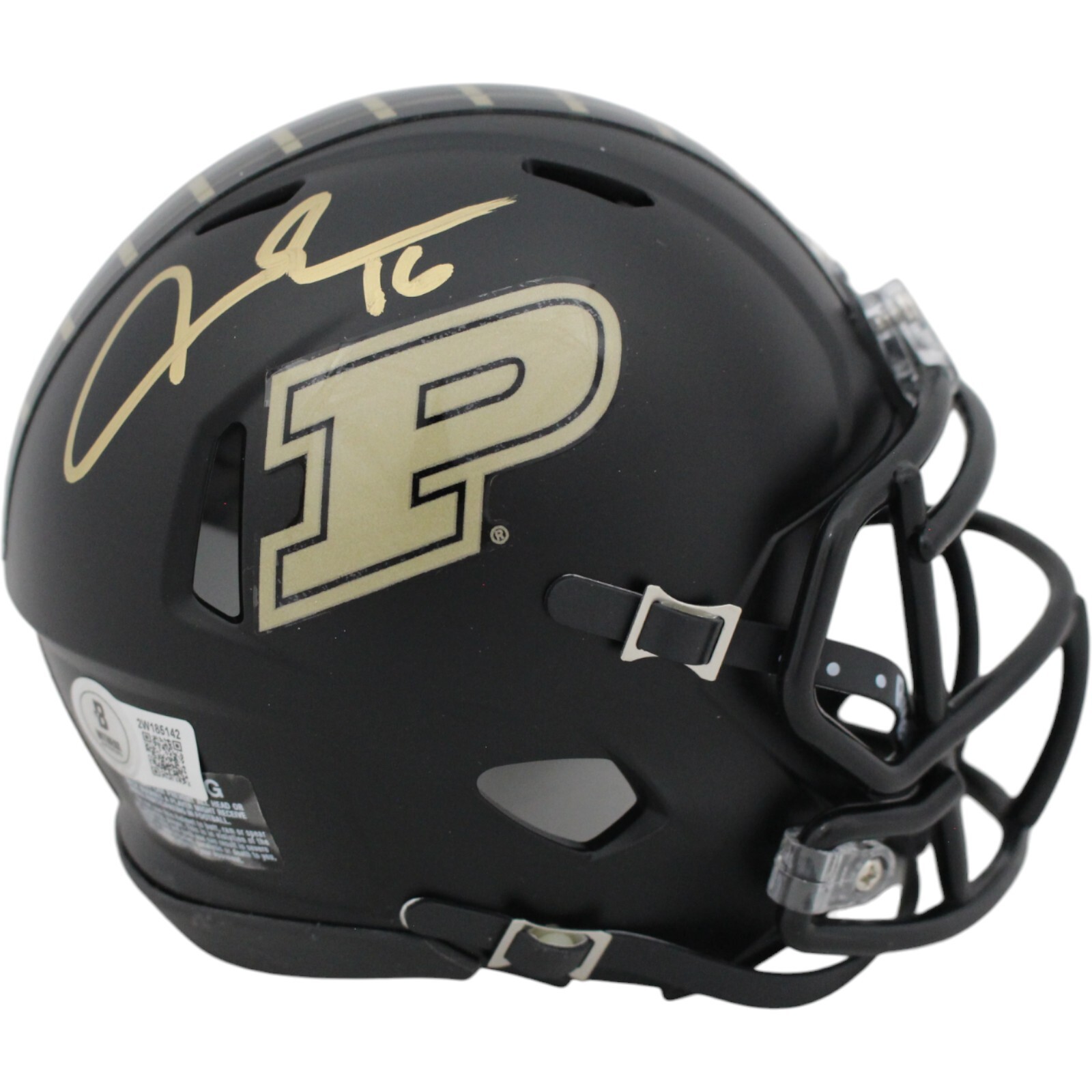 O'Connell Autographed Signed Purdue Boilermakers Aidan Black Mini Helmet Beckett 48888 