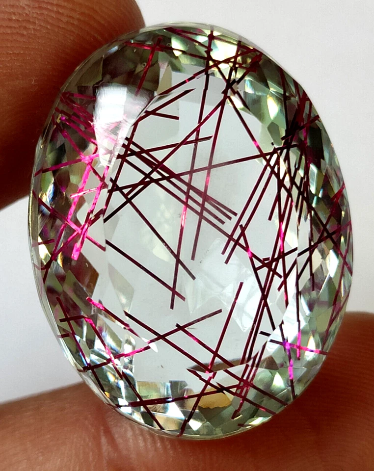 77.50 Ct. Large Red Rutilated Quartz Oval Cut Loose Gemstone Gift for Birthday - Image 2 of 4