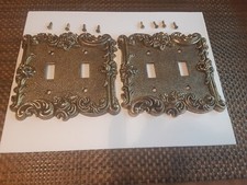 2 podwójne włączniki światła Vntg mosiądz ornat róża kwiatowa 60 TT