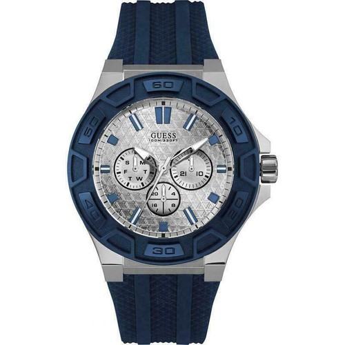 Montre GUESS Homme Tendance édition Limitée - Boîtier Multifonction, Bracelet Caoutchouc Noir - Neuf Avec étiquettes
