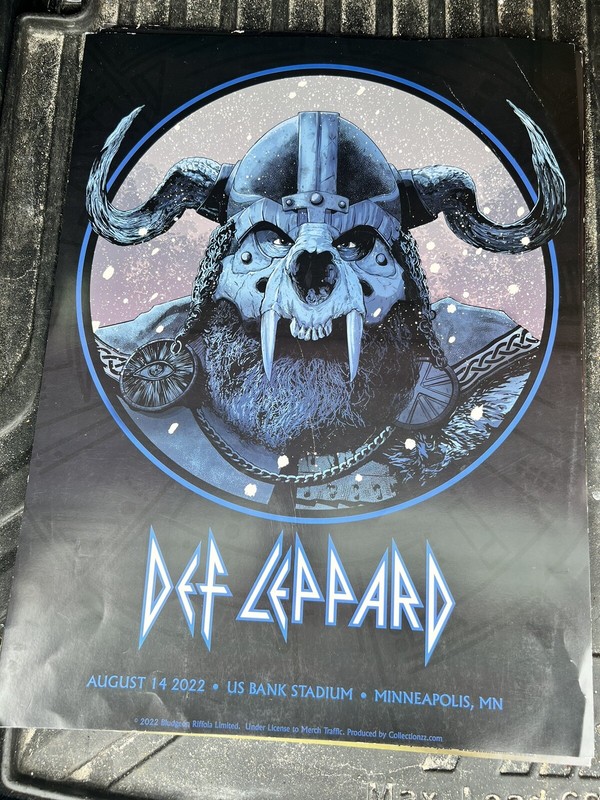 DEF LEPPARD POSTER VARIANT US BANK STADIUM MINNEAPOLIS MN TOUR PRINT 2022 NO RES