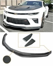 For 16-up Camaro All T6 Style Carbon Fiber Front Bumper Lip W Side Splitters For 16-up Camaro All T6 Style Carbon Fiber Front Bumper Lip W Side Splitters