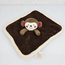 Koala Baby Dark Brown Monkey Blanket Cream Trim Babies R Us Lovey Red Ears 12x12