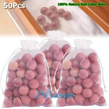 50Pcs Aromatic Cedar Balls For Clothes Storage / Moth Repellant / Air Freshener