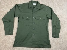 Vintage Selma Apparel USGI OG-507 Utility Shirt Mens Size 15 1/2"x33" Button Up