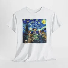 Vincent Van Gogh Starry Night Dogs Playing Poker T-Shirt, Unisex Tee, Art Lover