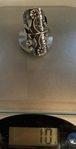 UNIQUE Design Sterling Silver Ring Handmade Flowers MX Silver .925 - Picture 7 of 7