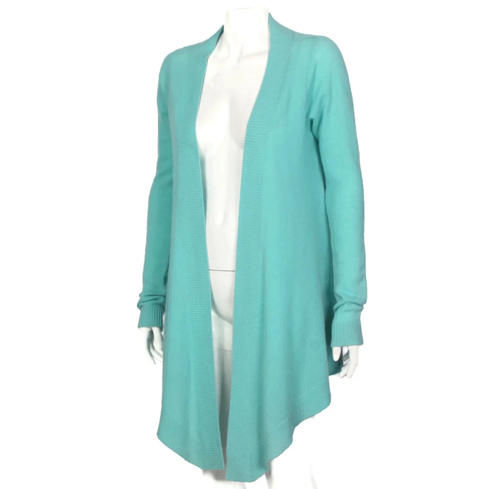 C & C California 100% Cashmere Aqua Blue Open Cardigan Sweater Womens sz S /372 - Image 4 of 4