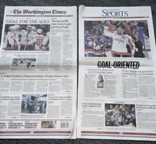Alex Ovechkin 895th Goal Washington Times Newspaper 4-7-25 All Time Goal Leader