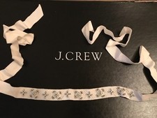 J.CREW WHITE GEOMETRIC EMBELLISHED GROSGRAIN WEDDING SASH IVORY B2929