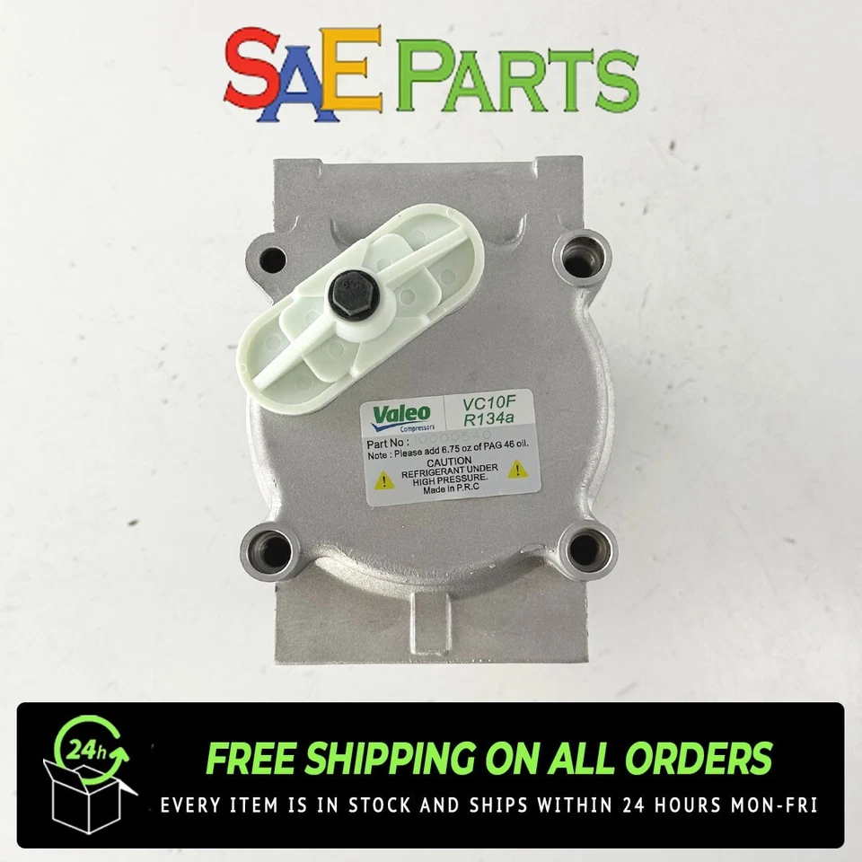 Compresor de aire acondicionado Valeo 10000540 para 1999-2003 F-250, F-350, F-550 (7,3 L) Foto 3 de 4